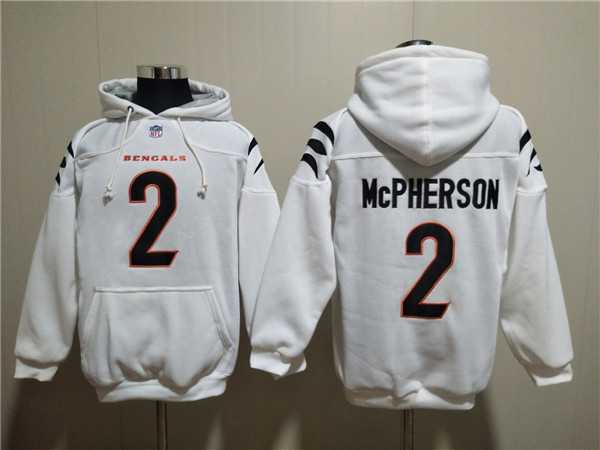 Men's Cincinnati Bengals #2 Evan McPherson White Pullover Hoodie,We sell and wholesale Men's Cincinnati Bengals #2 Evan McPherson White Pullover Hoodie on line form chian!